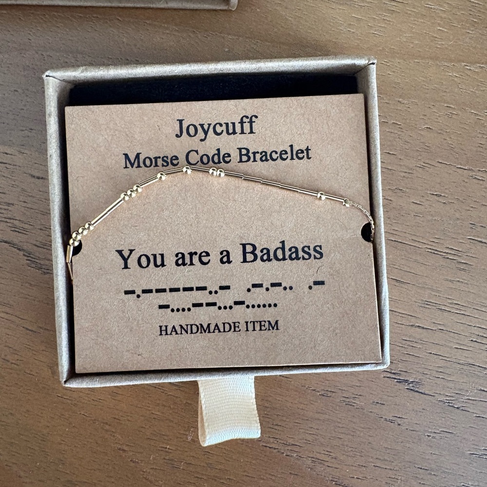 Joycuff Gold Morse Code Bracelet - You are a Badass